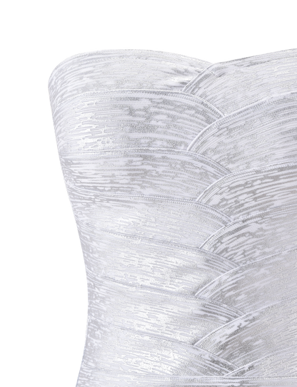 NIYA METALLIC BANDAGE TOP - LIQUID SILVER