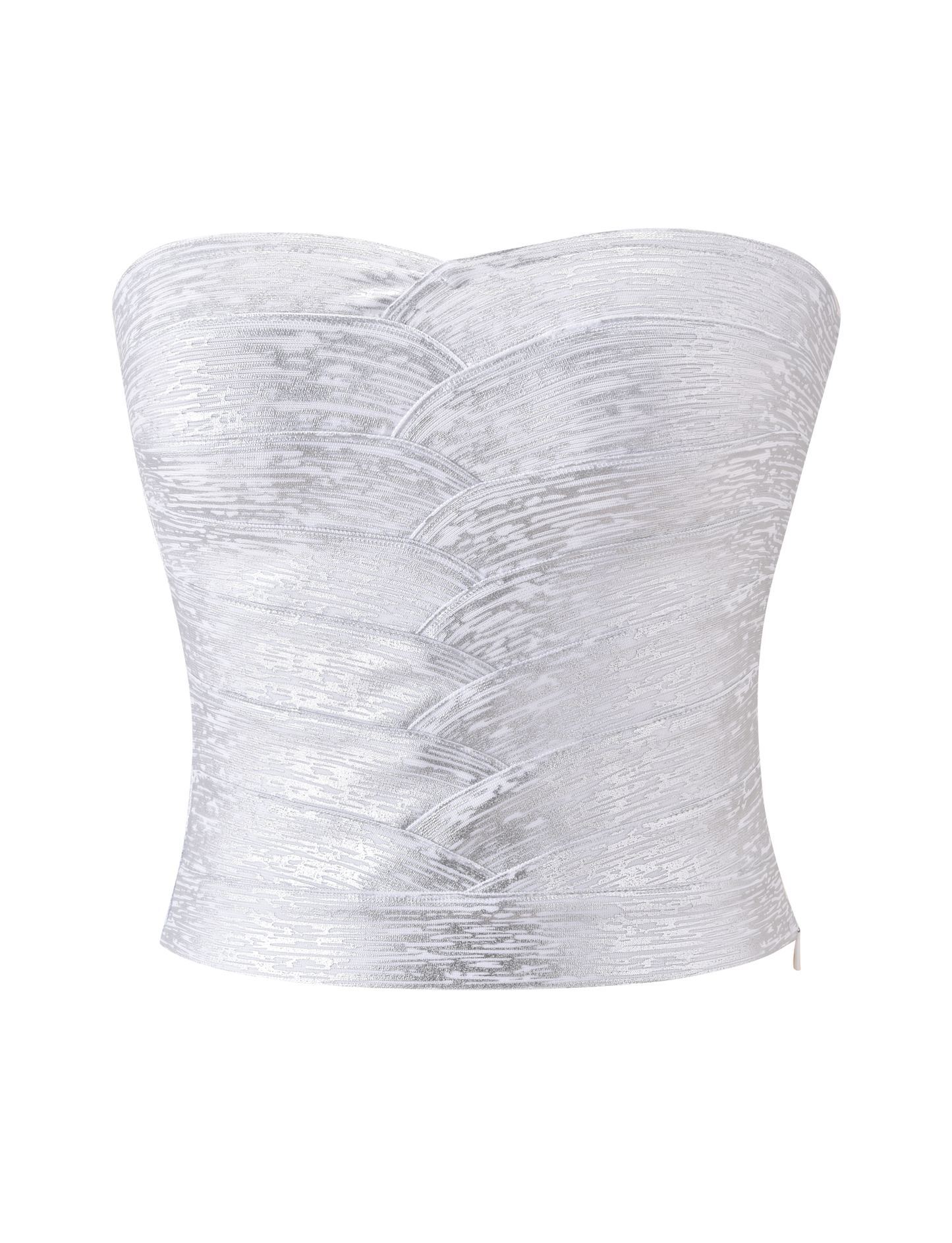 NIYA METALLIC BANDAGE TOP - LIQUID SILVER