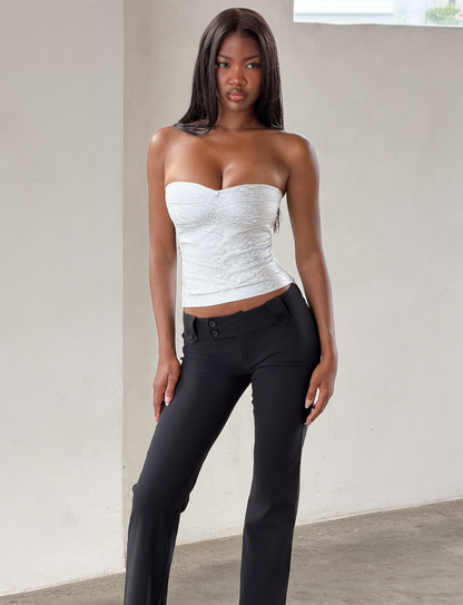 NIYA METALLIC BANDAGE TOP - LIQUID SILVER