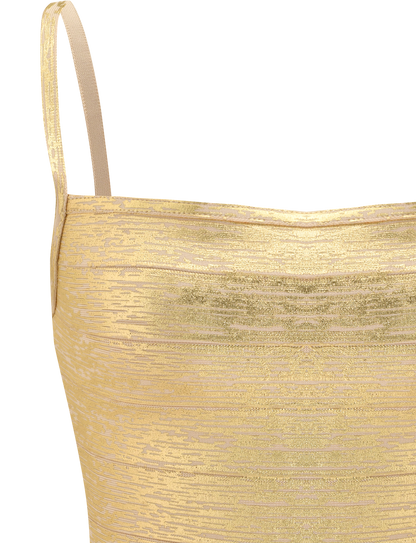 MIDORI METALLIC BANDAGE TOP - GOLD