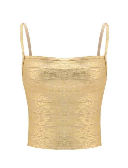 MIDORI METALLIC BANDAGE TOP - GOLD