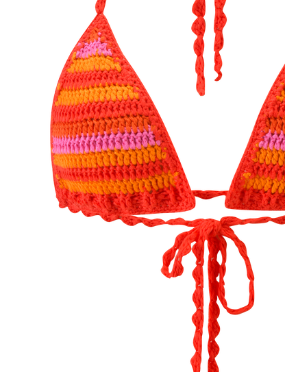 CORA BIKINI TOP 2.0 - SUNSET TROPICAL STRIPE
