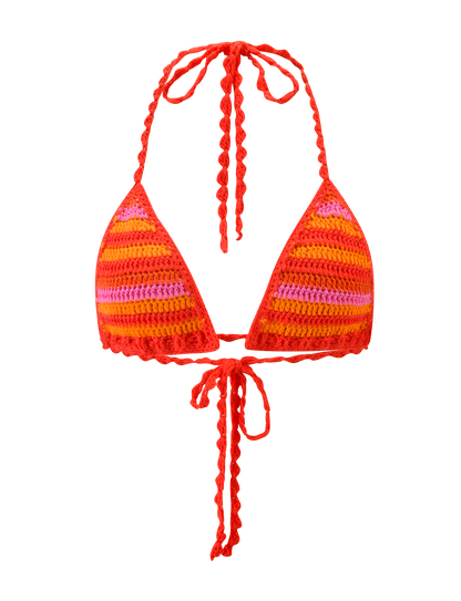 CORA BIKINI TOP 2.0 - SUNSET TROPICAL STRIPE