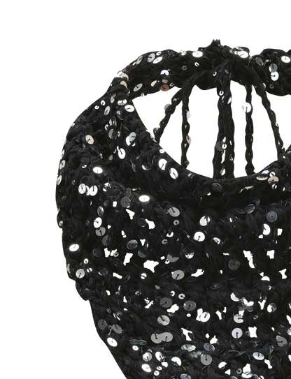 SYLVAN CROCHET SCARF - BLACK