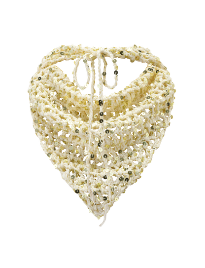 SYLVAN CROCHET SCARF - CREAM