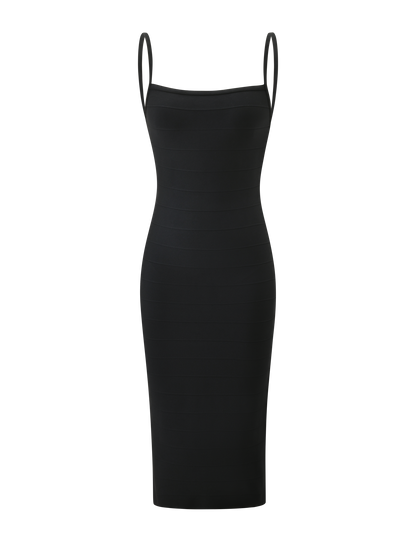MIDORI MIDI BANDAGE DRESS - BLACK