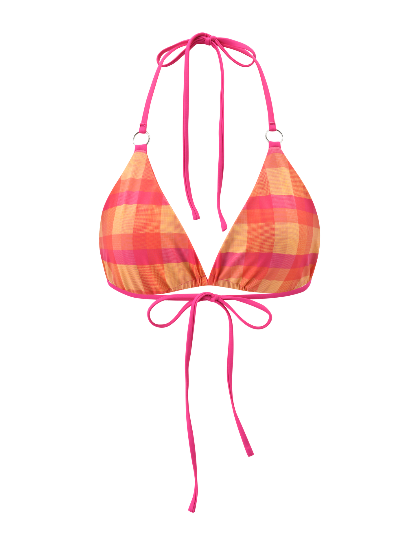 AYANNA REVERSIBLE BIKINI TOP - GINGHAM AND RESORT PLAID