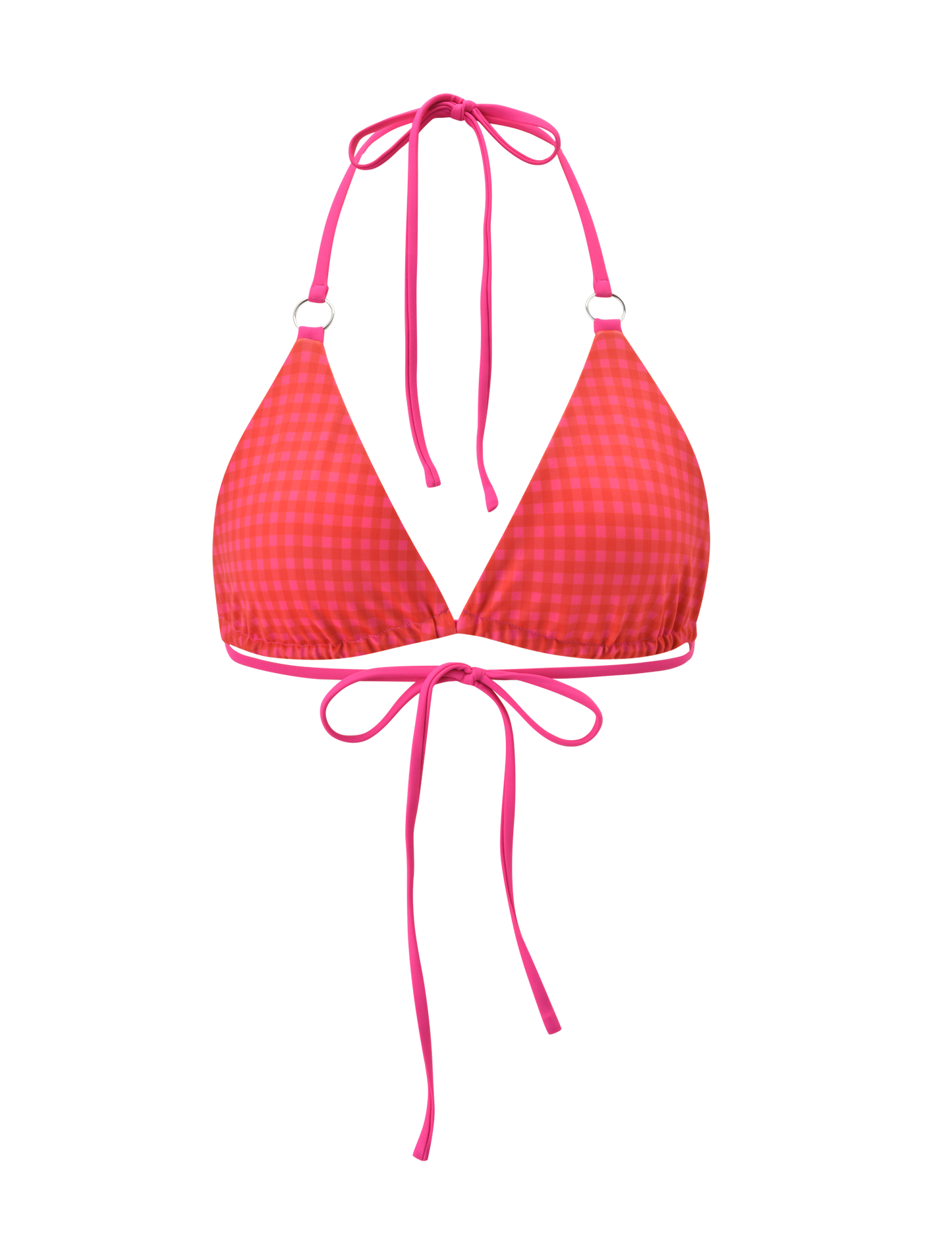 AYANNA REVERSIBLE BIKINI TOP - GINGHAM AND RESORT PLAID