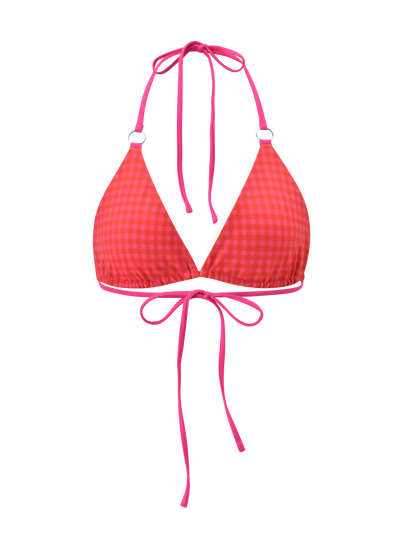AYANNA REVERSIBLE BIKINI TOP - GINGHAM AND RESORT PLAID