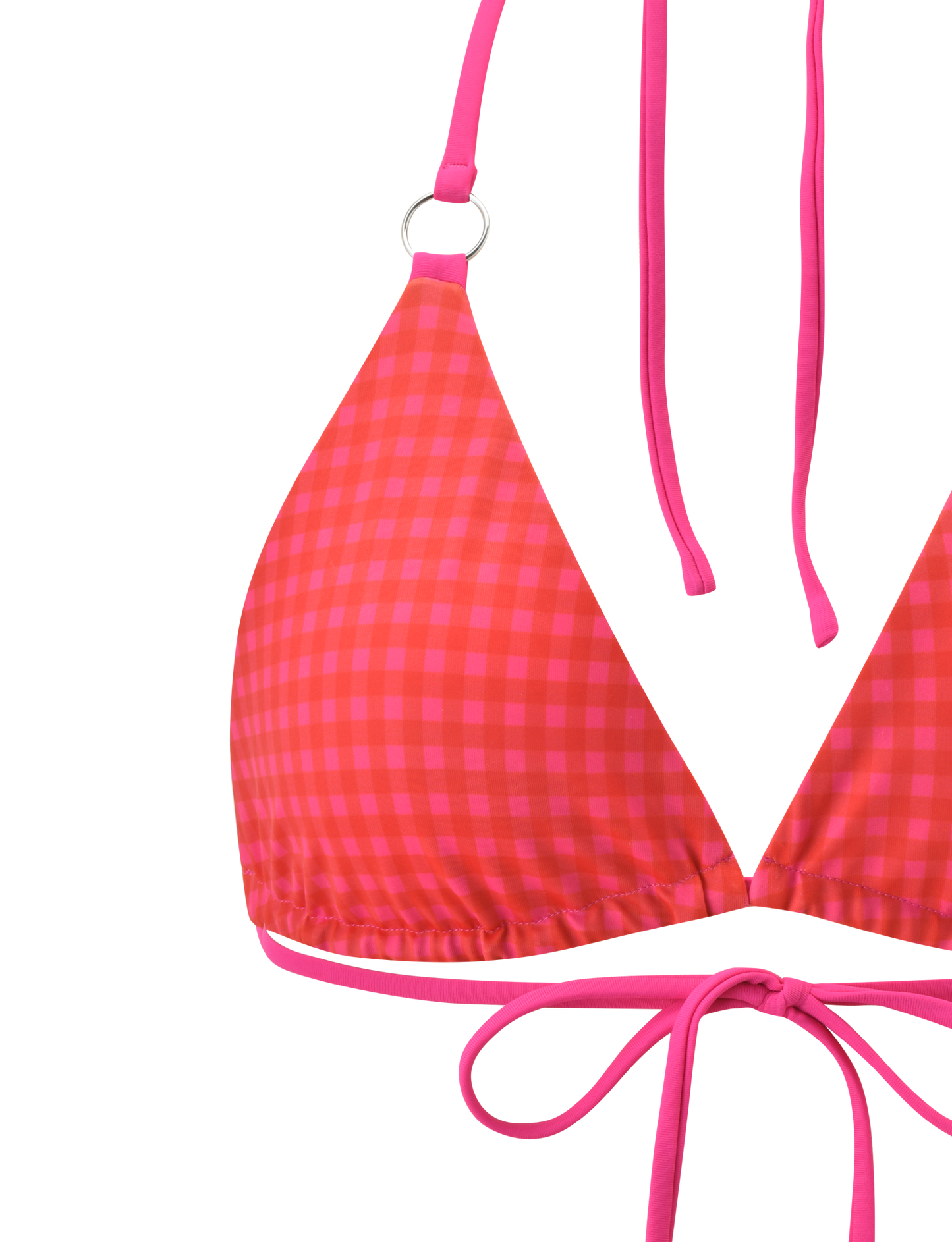AYANNA REVERSIBLE BIKINI TOP - GINGHAM AND RESORT PLAID