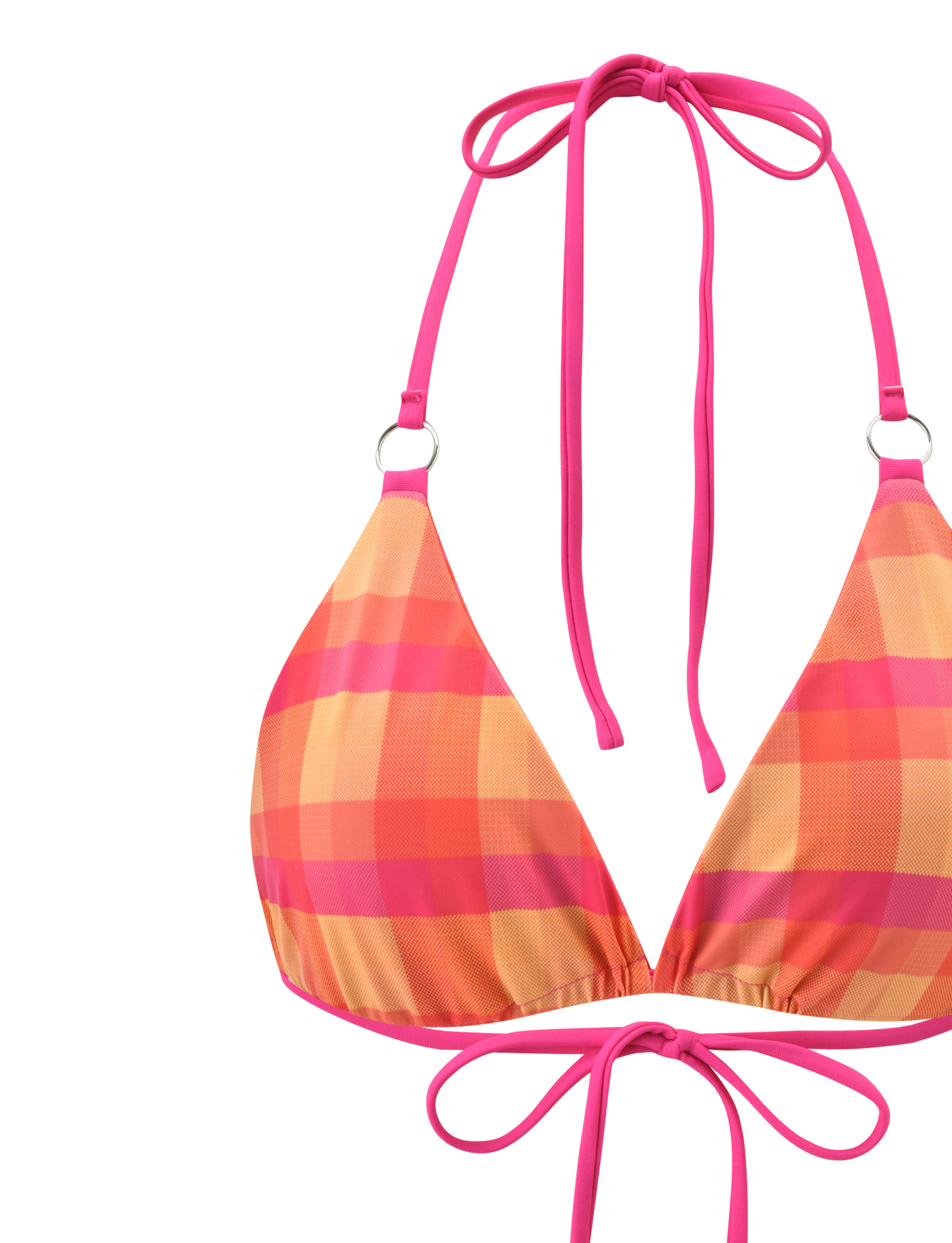 AYANNA REVERSIBLE BIKINI TOP - GINGHAM AND RESORT PLAID