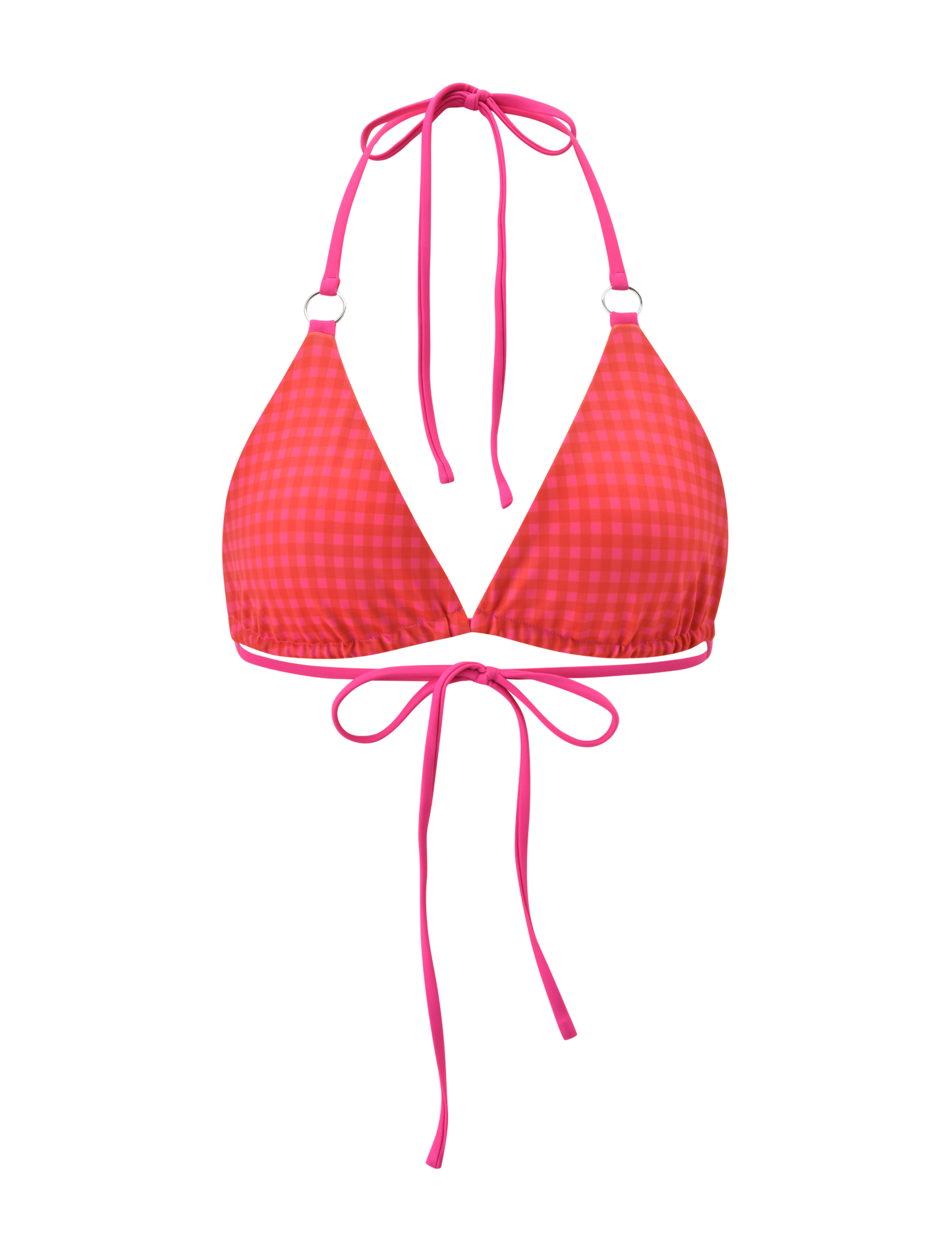 AYANNA REVERSIBLE BIKINI TOP - GINGHAM AND RESORT PLAID