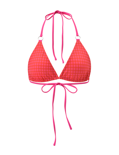 AYANNA REVERSIBLE BIKINI TOP - GINGHAM AND RESORT PLAID