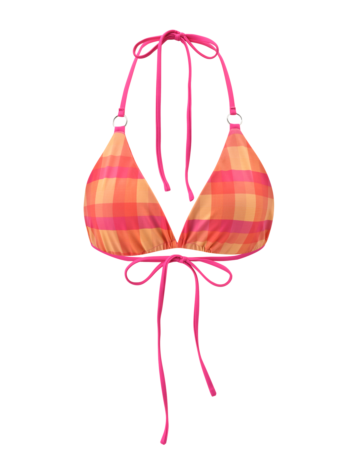 AYANNA REVERSIBLE BIKINI TOP - GINGHAM AND RESORT PLAID