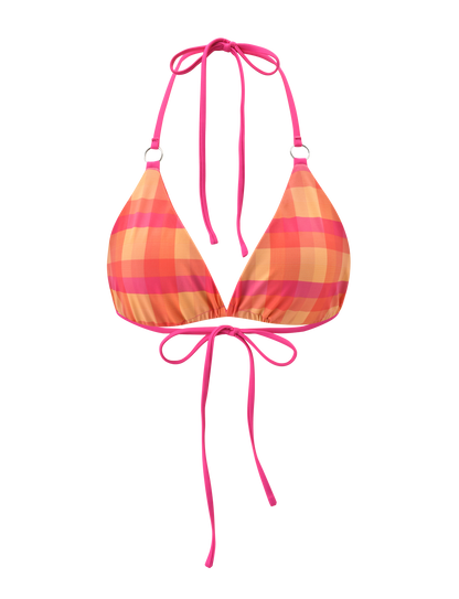 AYANNA REVERSIBLE BIKINI TOP - GINGHAM AND RESORT PLAID