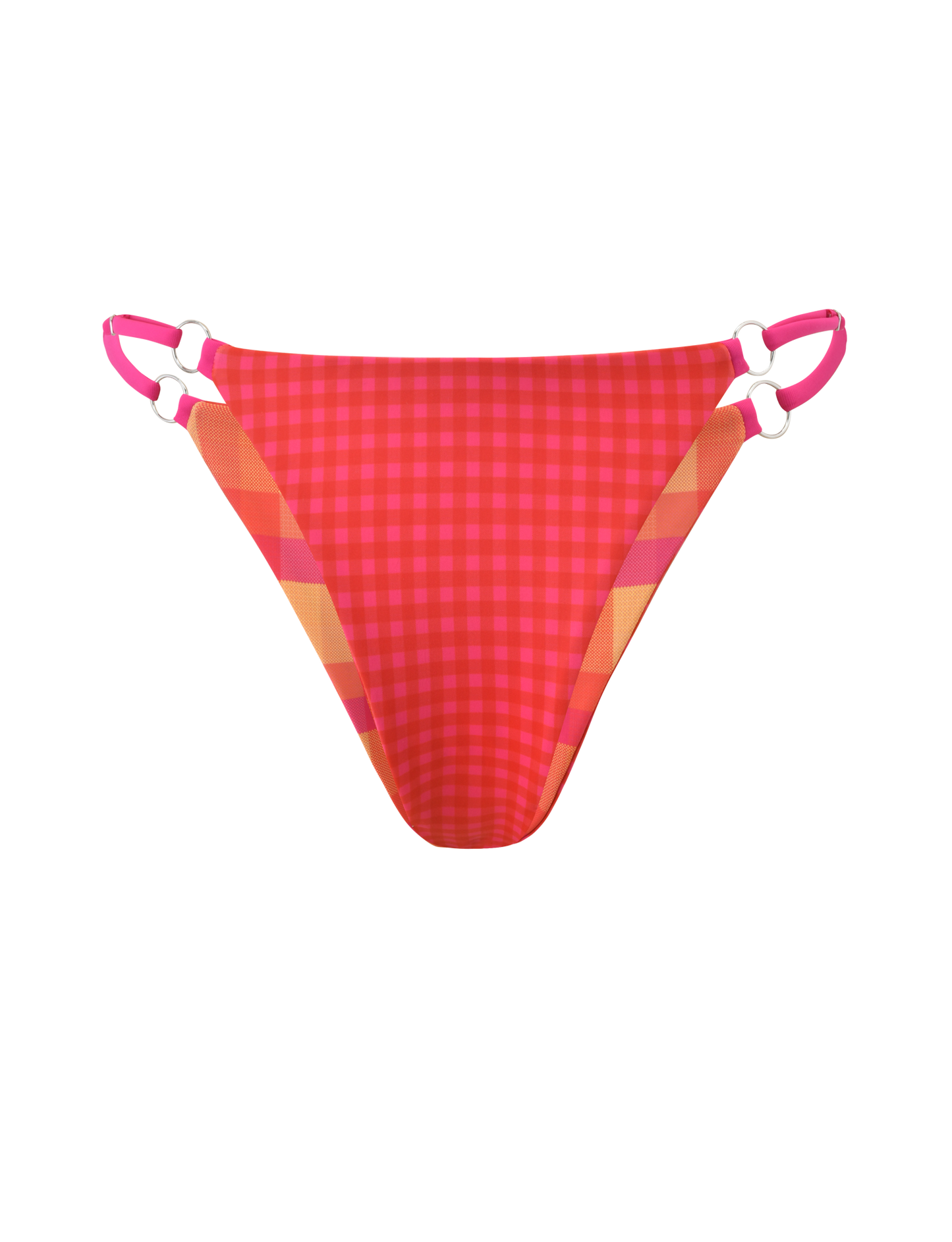 AYANNA REVERSIBLE BIKINI BOTTOM - GINGHAM AND RESORT PLAID