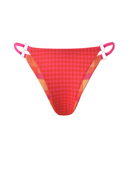 AYANNA REVERSIBLE BIKINI BOTTOM - GINGHAM AND RESORT PLAID