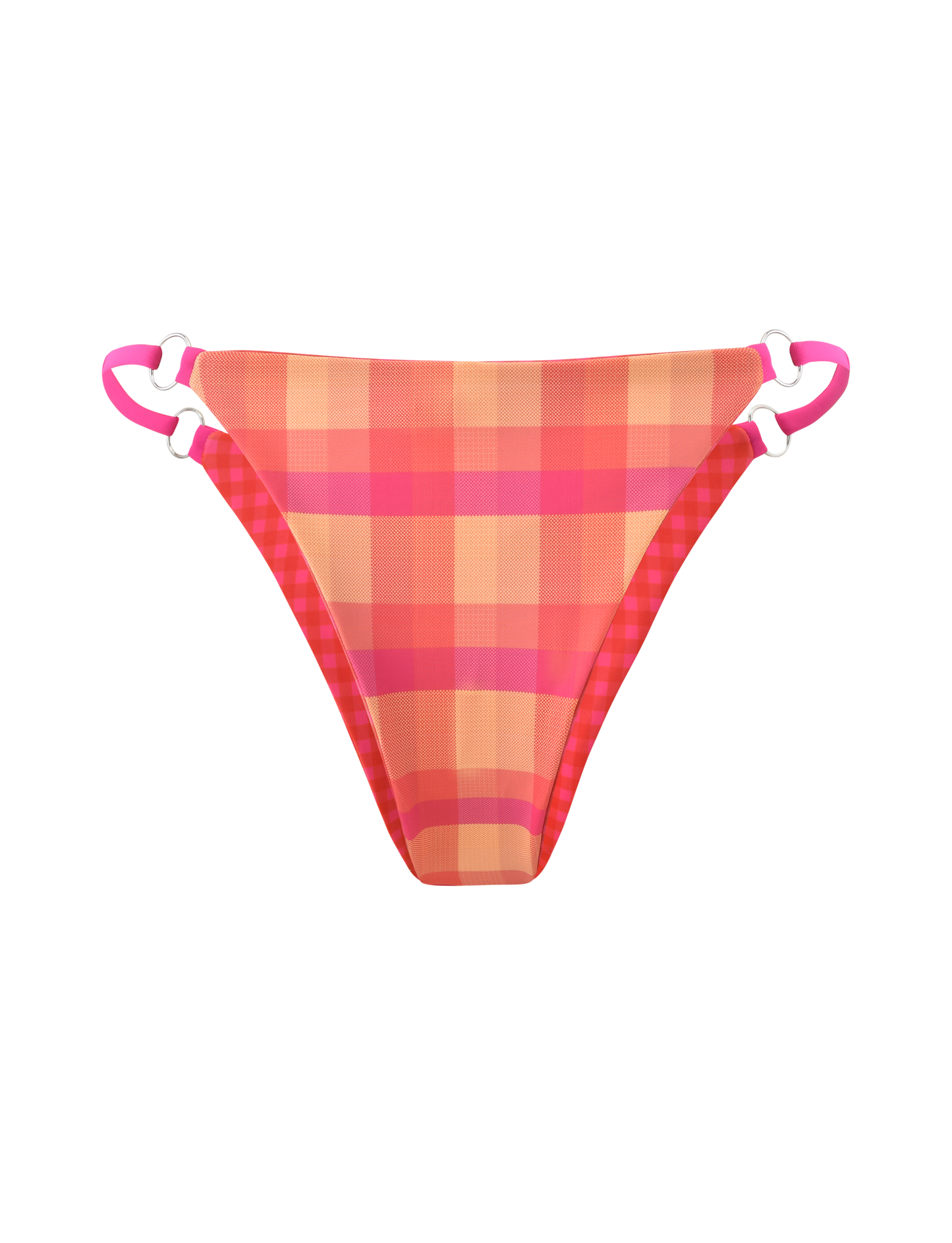 AYANNA REVERSIBLE BIKINI BOTTOM - GINGHAM AND RESORT PLAID