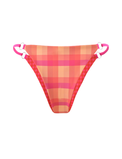 AYANNA REVERSIBLE BIKINI BOTTOM - GINGHAM AND RESORT PLAID
