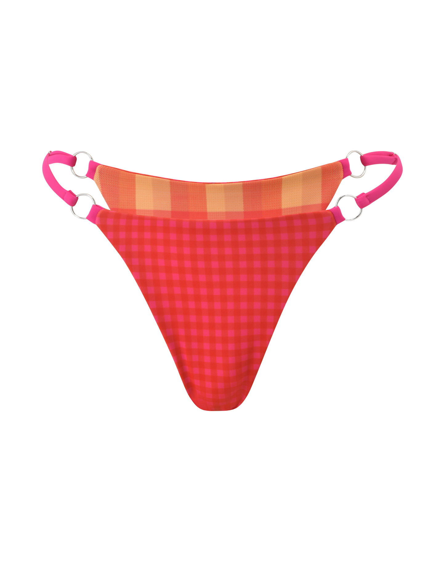 AYANNA REVERSIBLE BIKINI BOTTOM - GINGHAM AND RESORT PLAID