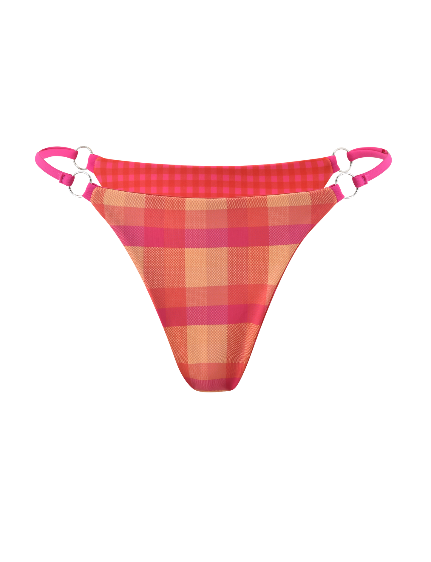AYANNA REVERSIBLE BIKINI BOTTOM - GINGHAM AND RESORT PLAID