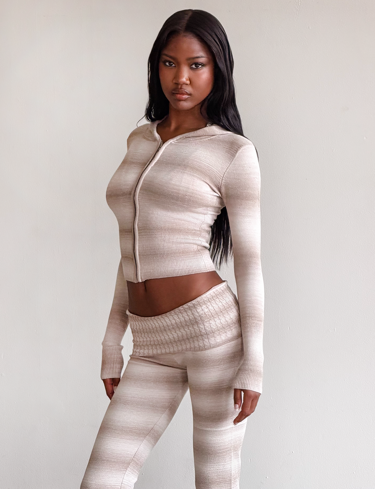 MARISSA JUMPER - TAUPE OMBRE STRIPE