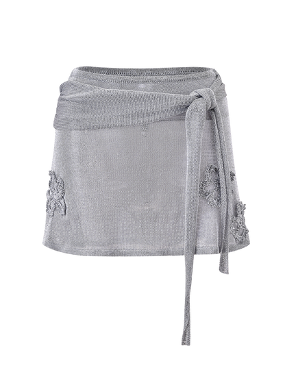 ISATANA MINI SKIRT - SILVER