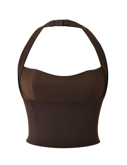 KITTIE BUCKLE TOP - CHOCOLATE