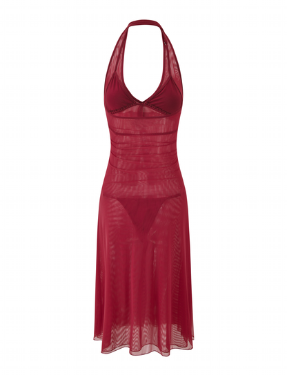 ASH MIDI DRESS - RED