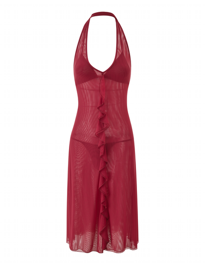 ASH MIDI DRESS - RED