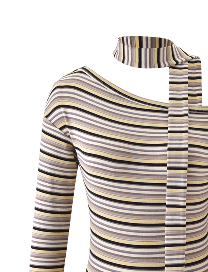 KIERSTEN SCARF TOP - MULTISTRIPE