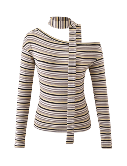 KIERSTEN SCARF TOP - MULTISTRIPE