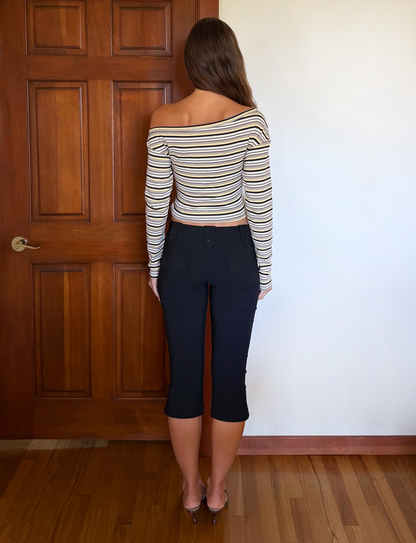 KIERSTEN SCARF TOP - MULTISTRIPE