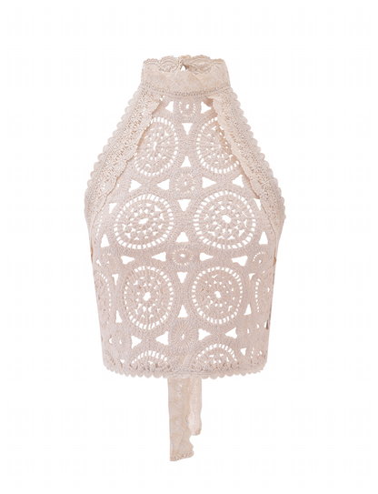 SYNTHIA CROCHET TOP - CREAM