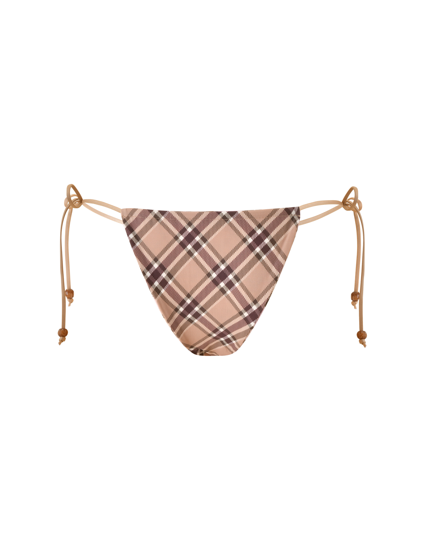 AVE REVERSIBLE BIKINI BOTTOM WITH SCARF - TAN AND PINK PLAID