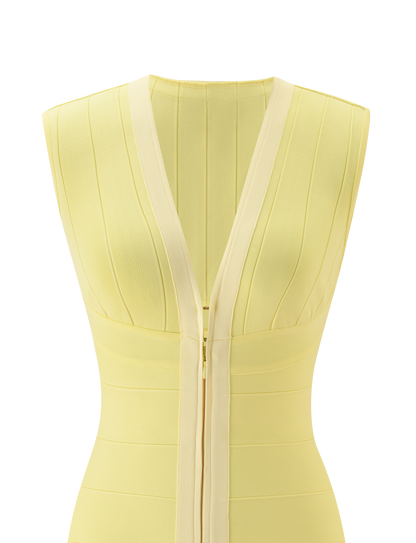 EMBER MINI BANDAGE DRESS - BUTTER YELLOW