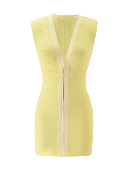 EMBER MINI BANDAGE DRESS - BUTTER YELLOW