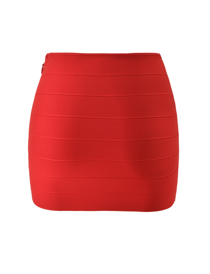 NYX BANDAGE MINI SKIRT - RED