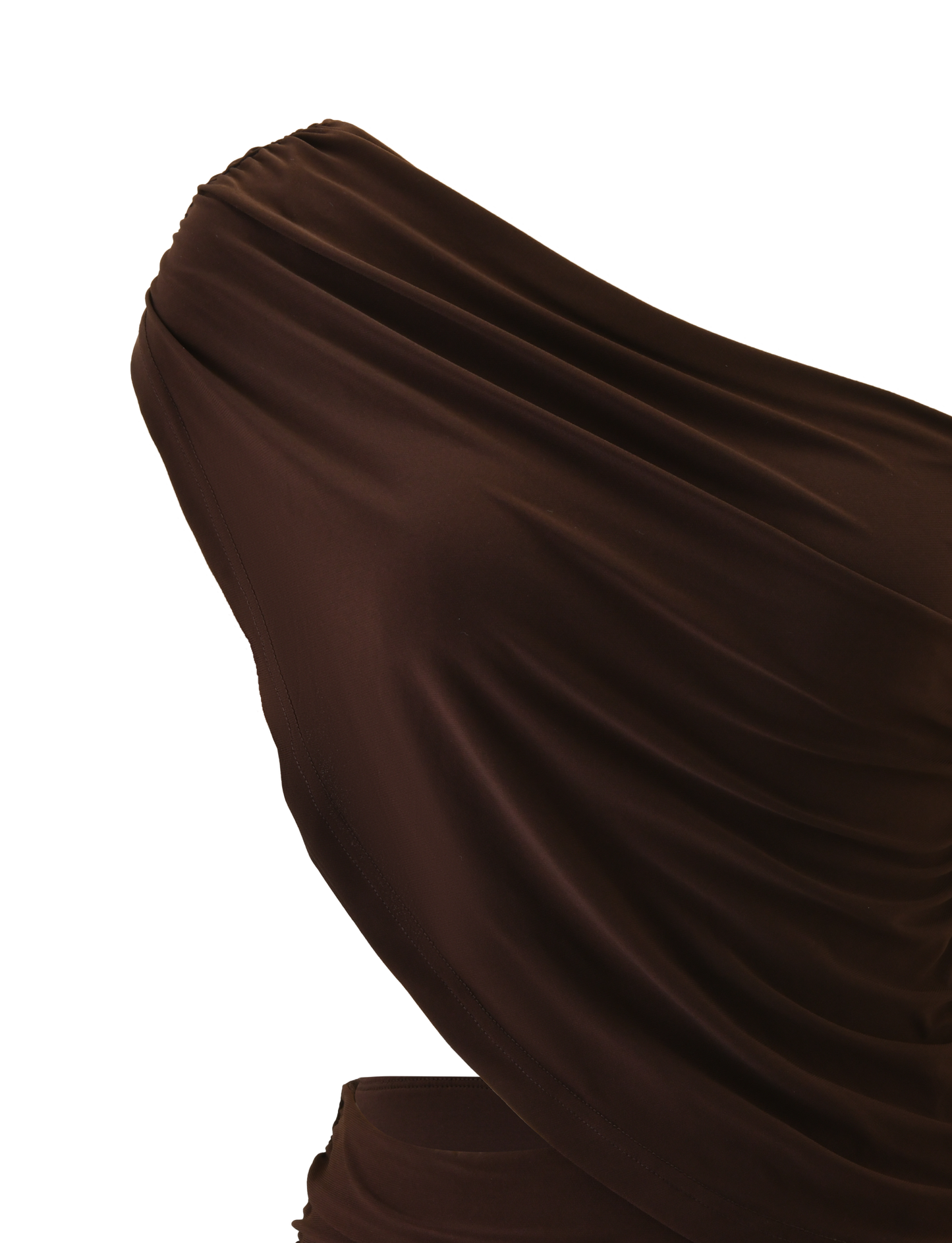 RYLAND DRAPED MINI DRESS - CHOCOLATE