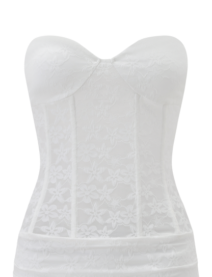 PETRA MINI DRESS - WHITE LACE