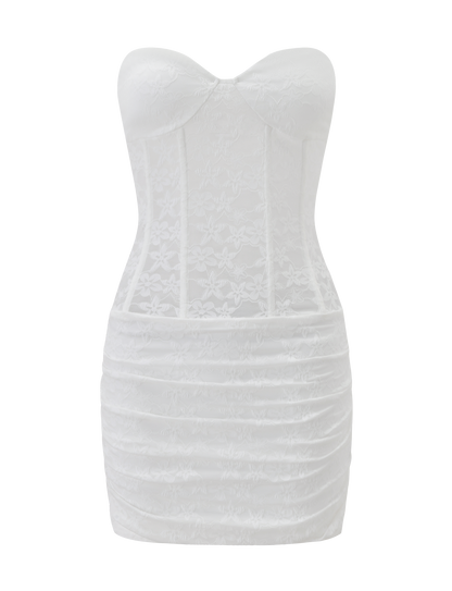 PETRA MINI DRESS - WHITE LACE