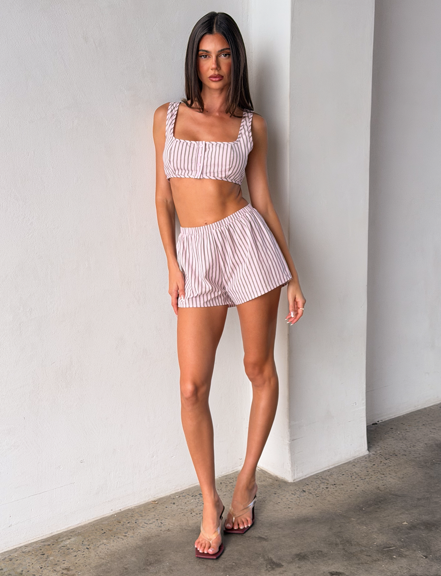 EZRA SHORT - PINK STRIPE