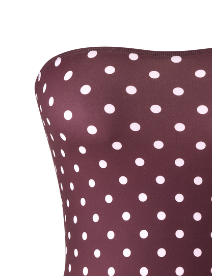 VALI POLKA DOT TOP - CHOCOLATE PINK DOT