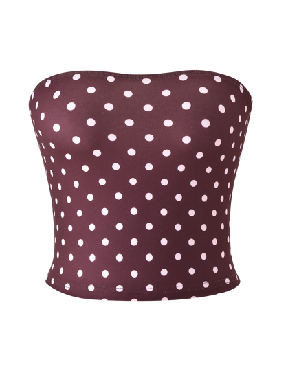 VALI POLKA DOT TOP - CHOCOLATE PINK DOT