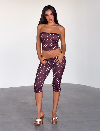 VALI POLKA DOT CAPRI - CHOCOLATE PINK DOT
