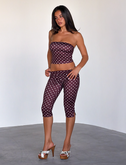 VALI POLKA DOT CAPRI - CHOCOLATE PINK DOT