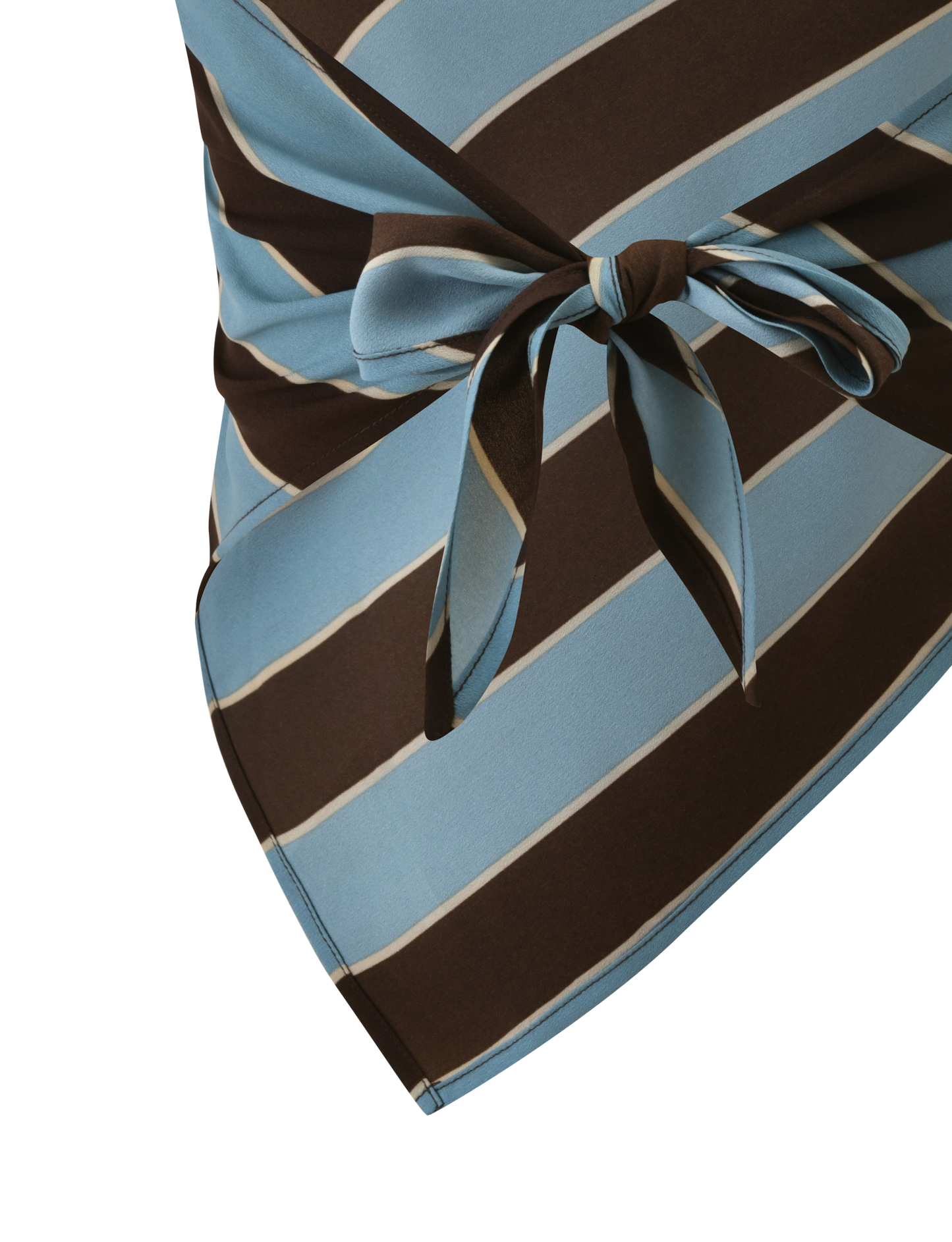 LENIN SCARF TOP - BLUE AND BROWN STRIPE