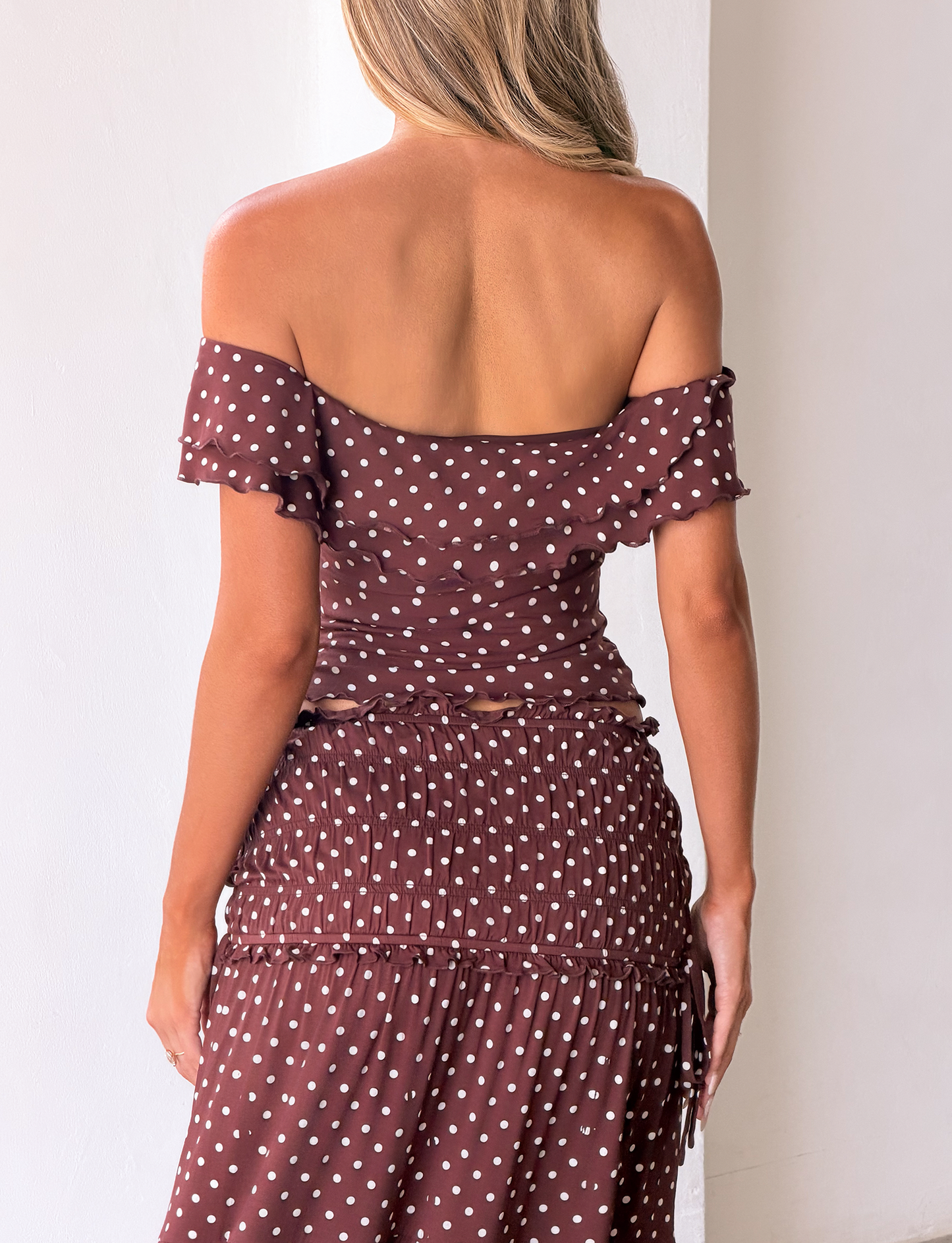 DENALI MAXI SKIRT - BROWN DOT